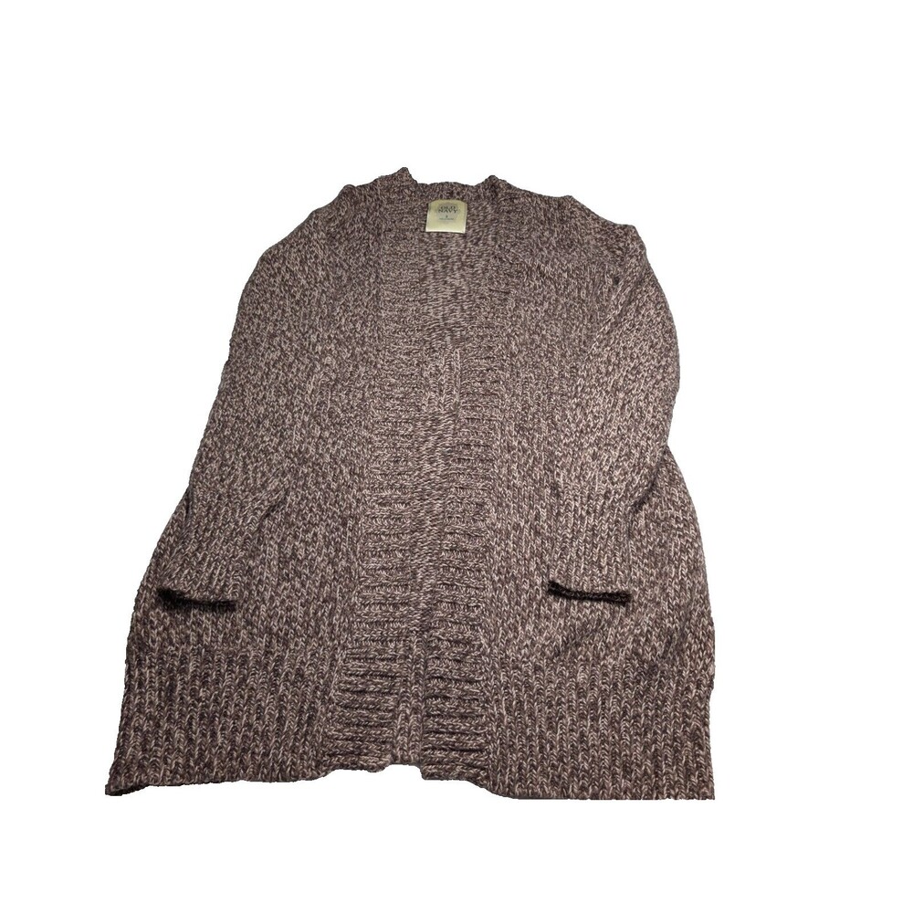 Old Navy Women's Open Knit Cardigan Sweater Small Maroon Marled Relaxed Fit